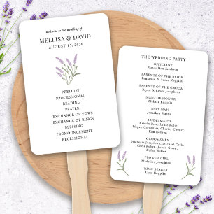 Lavender Floral Wedding Program Fan Fächer