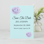Lavender Floral Wedding Save The Date (Stehend Vorderseite)