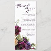 Lavender Floral Wedding Vielen Dank Platzkarte Menükarte (Vorderseite)