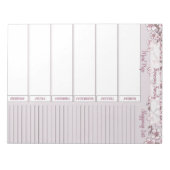 Lavender Floral Weekly Meal Pad Notizblock (Vorderseite)