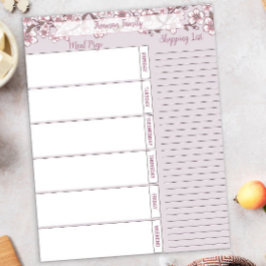Lavender Floral Weekly Meal Pad Notizblock