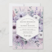Lavender Floral Whimsy Wedding Einladung (Vorderseite)