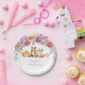Lavender Floral Woodland Animals Baby Dusche Pappteller (Party)