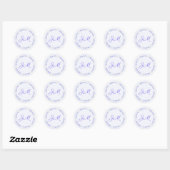 Lavender Floral Wreath Monogram Wedding Stickers (Blatt)