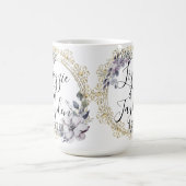 Lavender Floral Wreath Wedding Personalisiert Kaffeetasse (Mittel)