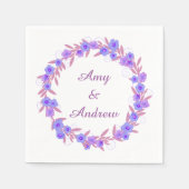 Lavender Floral Wreath Wedding Serviette (Vorderseite)