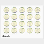 Lavender Floral Yellow Wedding Danke Monogram Runder Aufkleber (Blatt)