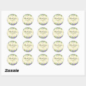 Lavender Floral Yellow Wedding Danke Sticker (Blatt)