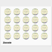 Lavender Floral Yellow Wedding Danke Sticker (Blatt)