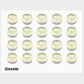Lavender Floral Yellow Wedding Danke Sticker (Blatt)