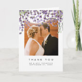 lavender florale Hochzeit danke Ihnen Fotokarte (Vorderseite)