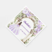 Lavender florals arch dress Quinceanera luncheon Serviette (Ecke)