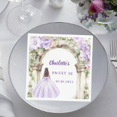 Lavender florals arch dress Sweet 16 luncheon Serviette