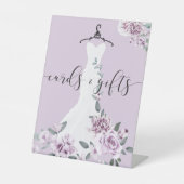 Lavender Florals Brautparty Karten und Geschenke Sockelschild (Vorderseite)