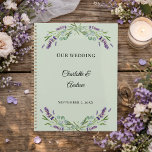 Lavender florals eucalyptus sage green wedding planer<br><div class="desc">Organize your big day with this romantic botanical wedding planner. It features a delicate watercolor wreath of purple lavender sprigs and soft sage eucalyptus leaves on a sage green background. This 12-month notebook is the perfect engagement gift for a bride-to-be planning a summer garden wedding.</div>