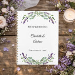 Lavender florals eucalyptus wedding planer<br><div class="desc">Organize your big day with this romantic botanical wedding planner. It features a delicate watercolor wreath of purple lavender sprigs and soft sage eucalyptus leaves on a crisp white background. This 12-month notebook is the perfect engagement gift for a bride-to-be planning a summer garden wedding.</div>