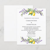 Lavender florals lemons wedding invitation (Vorne/Hinten)
