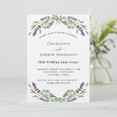 Lavender Florals Luxus 50. Hochzeitstag Einladung (Stehend Vorderseite)