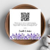 Lavender florals QR Code Hochzeit RSVP Begleitkarte