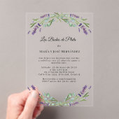Lavender florals spanisch 25. Hochzeitstag Acryleinladungen (Insitu (Handheld))