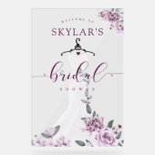 Lavender Florals White Wedding Dress Brautparty Acrylschild (Vorderseite)