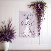 Lavender Florals White Wedding Dress Brautparty Banner