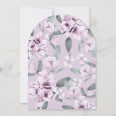 Lavender Florals White Wedding Dress Brautparty Einladung (Rückseite)