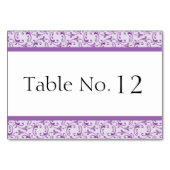 Lavender Florentine Wedding Table Card Tischnummer (Rückseite)