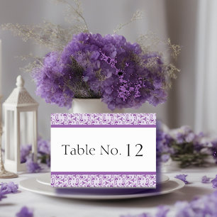 Lavender Florentine Wedding Table Card Tischnummer