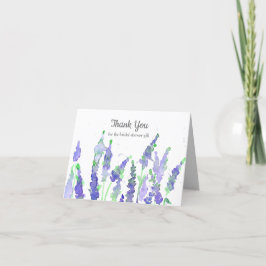 Lavender Flower Bridal Shower Gift Thank You Dankeskarte