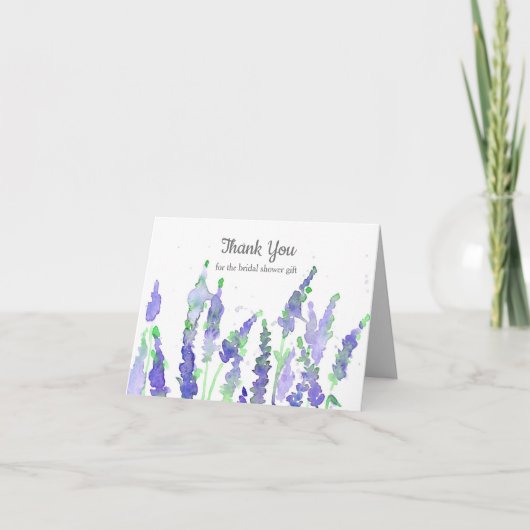 Lavender Flower Bridal Shower Gift Thank You Dankeskarte (Vorderseite)
