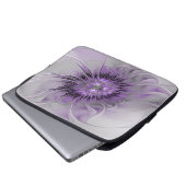 Lavender Flower Dream Modern Abstract Fractal Art Laptopschutzhülle (Vorne Knopf)