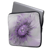 Lavender Flower Dream Modern Abstract Fractal Art Laptopschutzhülle (Vorderseite Links)