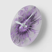 Lavender Flower Dream Modern Abstract Fractal Art Runde Wanduhr (Winkel)