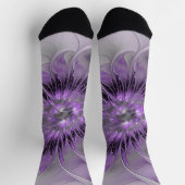 Lavender Flower Dream Modern Abstract Fractal Art Socken (Oben)