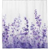 Lavender Flower Pastel Floral Whimsical Watercolor Duschvorhang (Vorderseite)
