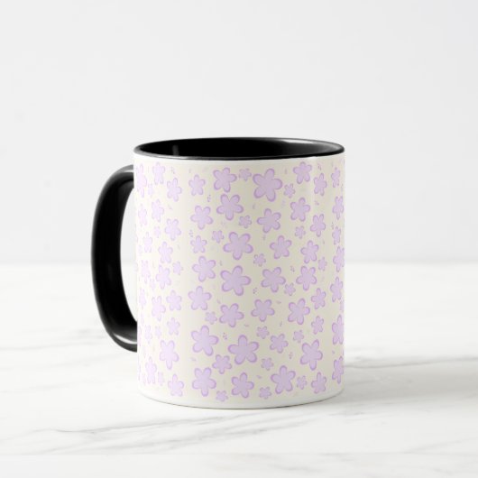 Lavender Flower Pattern Mug Tasse (Vorderseite Links)