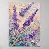 Lavender Flowers Abstract Oil Painting Wall Art Poster (Vorne)