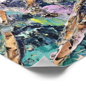 Lavender Flowers Abstract Oil Painting Wall Art Poster (Ecke)