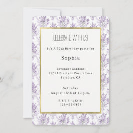 Lavender Flowers Birthday Einladung