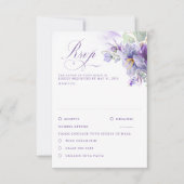 Lavender Flowers Botanical Chic Wedding RSVP Karte (Vorderseite)