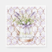 Lavender Flowers Bow Birthday Serviette (Vorderseite)