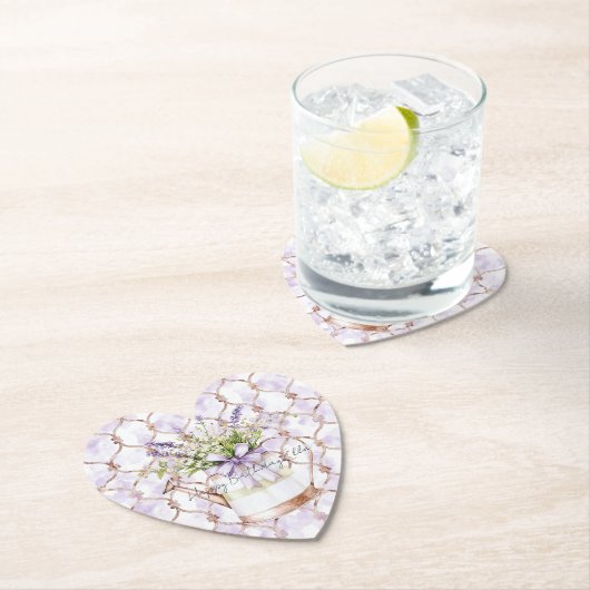 Lavender Flowers Bow Birthday Untersetzer (Vor Ort)