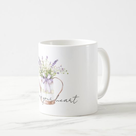 Lavender Flowers Bow Kaffeetasse (VorderseiteRechts)