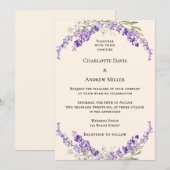 Lavender flowers champage cream wedding einladung (Vorne/Hinten)