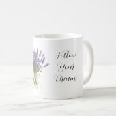 Lavender Flowers Cream Bow Kaffeetasse (VorderseiteRechts)