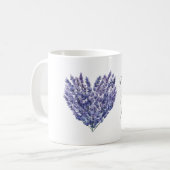 Lavender Flowers Heart Kaffeetasse (Vorderseite Links)