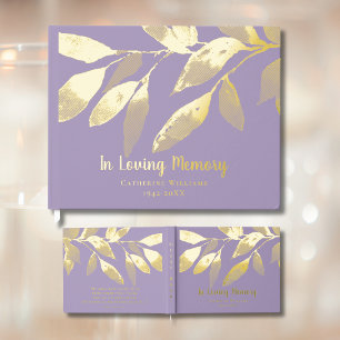 Lavender Foil Beerdigung Gästebuch in Love Memory