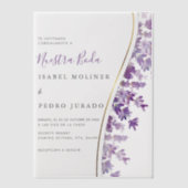 Lavender Foliage Nuestra Boda Spanish Wedding Pergament Einladungen (Vorderseite)
