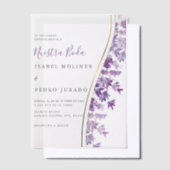 Lavender Foliage Nuestra Boda Spanish Wedding Pergament Einladungen (Versetzt)